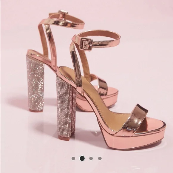 Asos rose gold platform heels - Picture 1 of 4